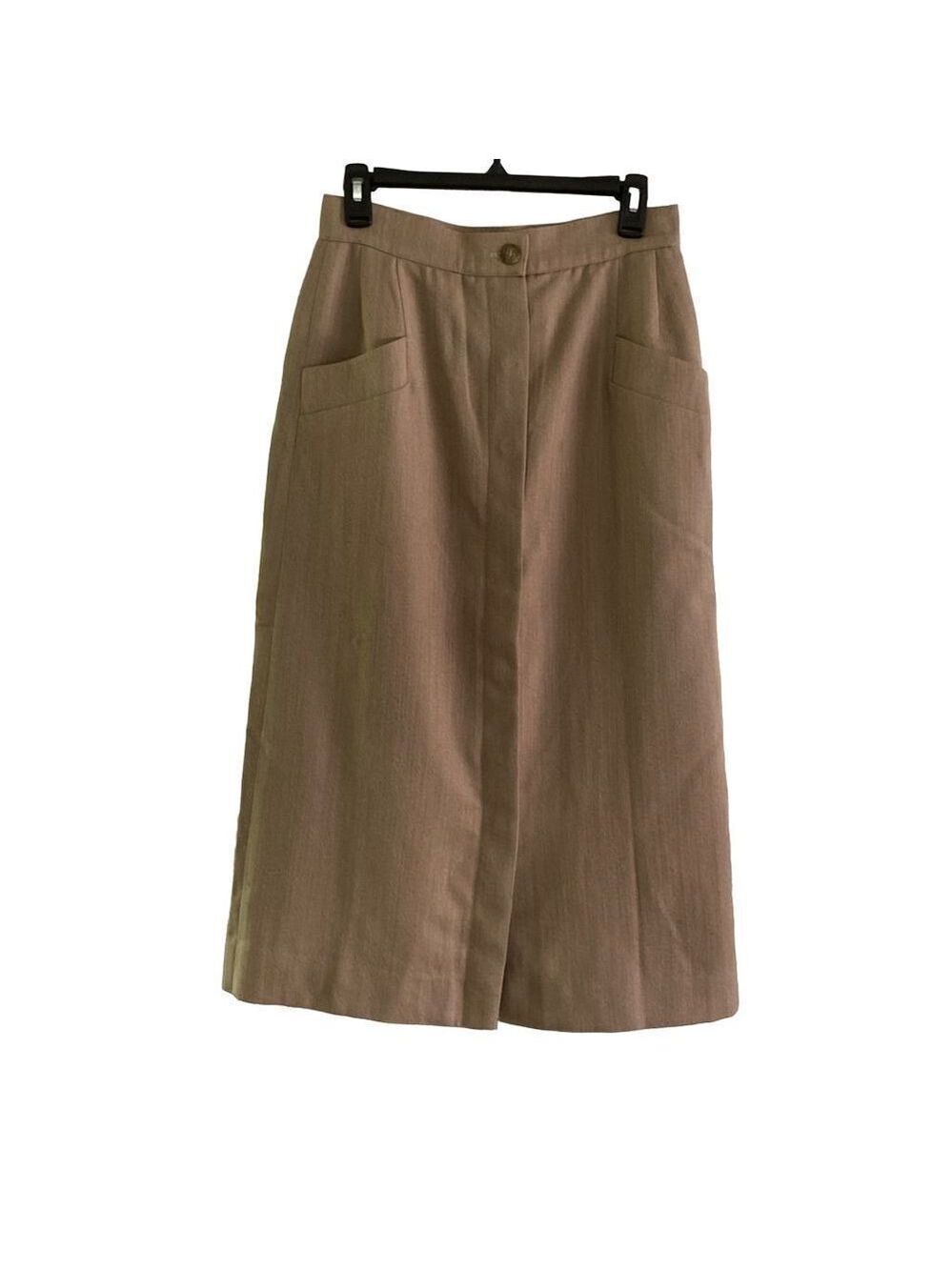 Paul Costello Pencil Skirt Lined Maxi Pockets Wool Brown Women’s Size 10